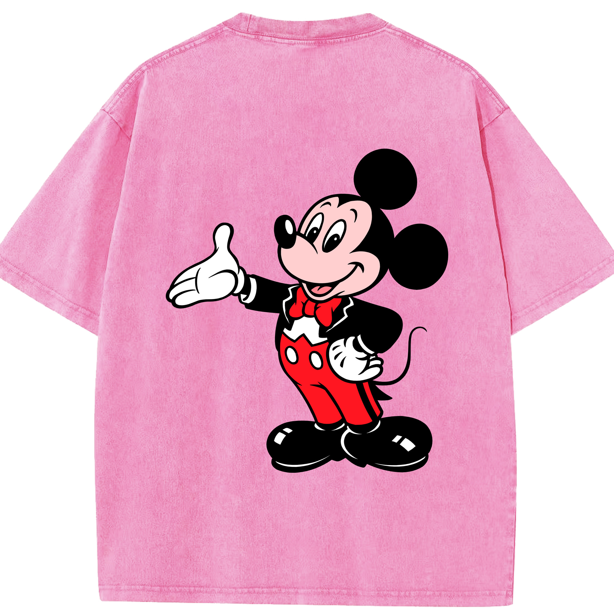 （画像用） ミッキーマウス Mickey Mouse 綿100% ヴィンテージ風 半袖Tシャツ（背面プリント）